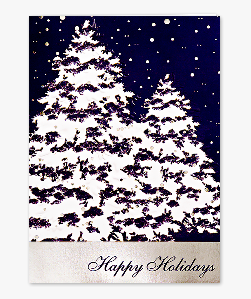 Picture Of Snow Covered Trees Greeting Card - Christmas Tree, HD Png Download, Free Download