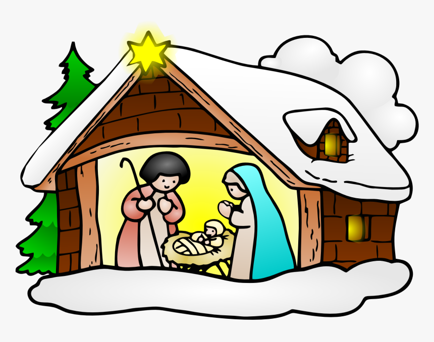 Clip Clipart Christmas Religious - Clipart Christmas Nativity Scene Cute, HD Png Download, Free Download