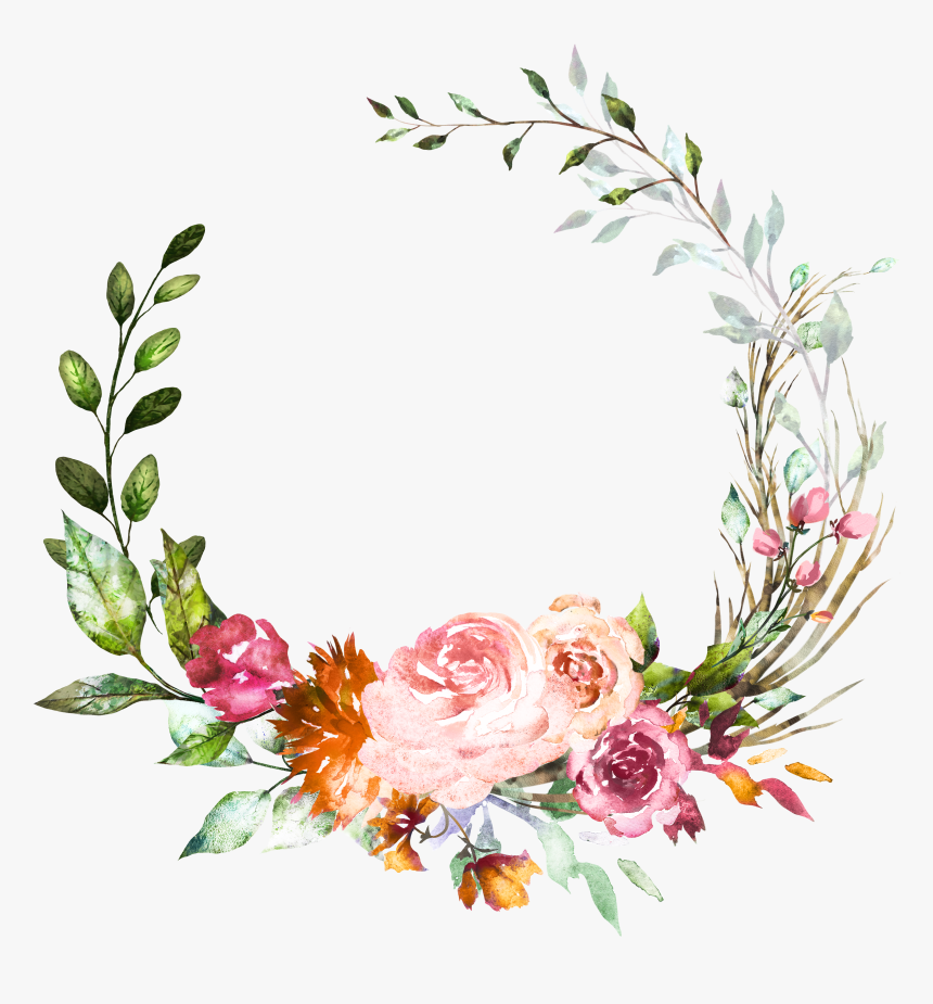 Watercolor Floral Circle Background, HD Png Download, Free Download