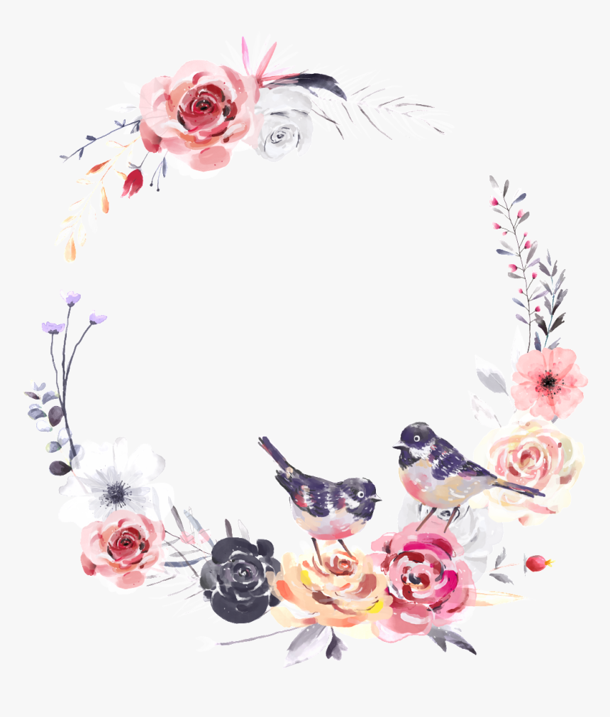 Transparent Unicorn Flowers Clipart - Floral Watercolor Wreath Png, Png Download, Free Download