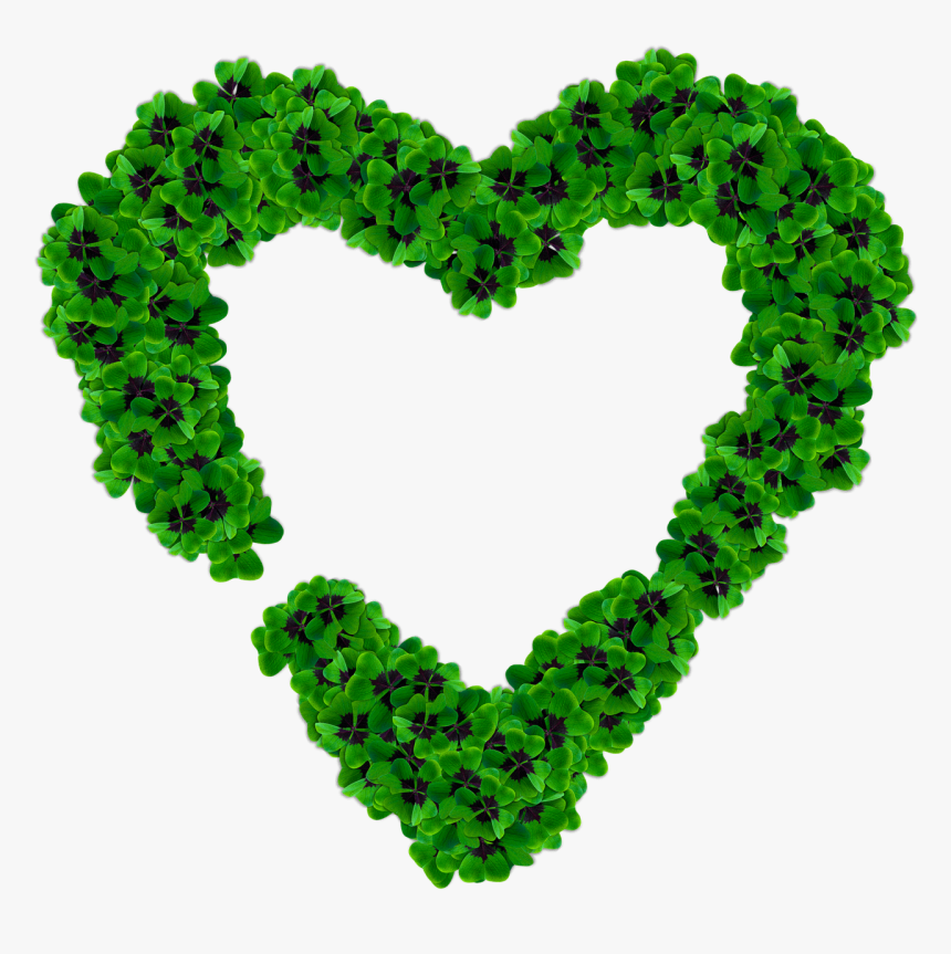 Corazón De Tréboles Verde Oscuro - Green Love Images Png, Transparent Png, Free Download