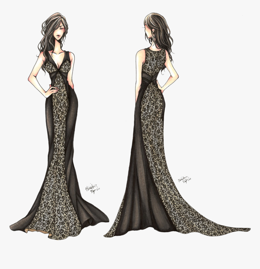croquis with dress