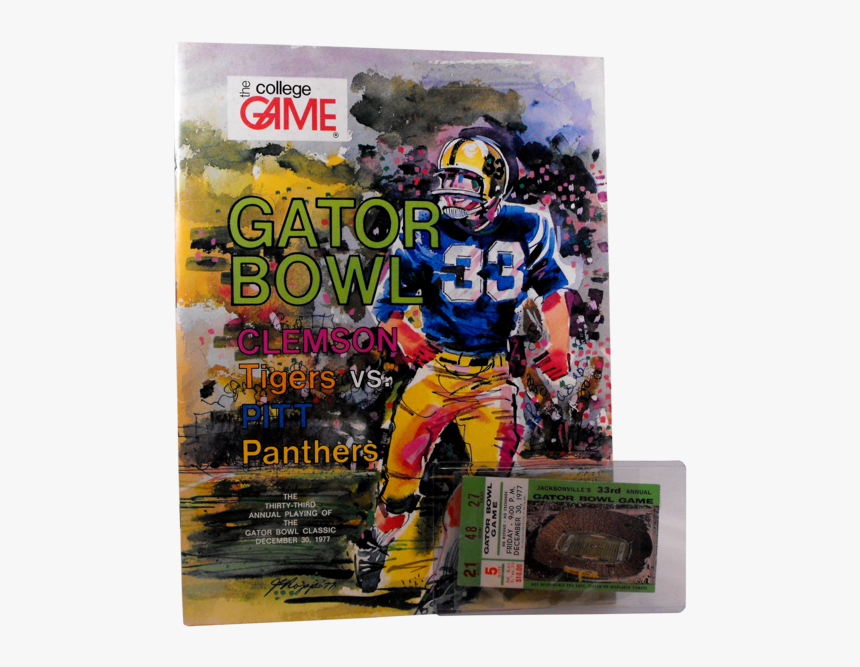 1977 Gator Bowl Game Program And Ticket Stub - Kick American Football, HD Png Download, Free Download