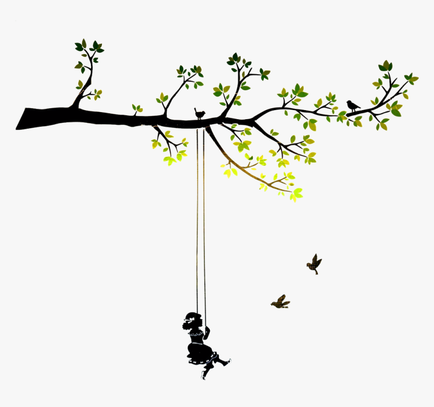 Transparent Tree Swing Png - Child On A Swing Silhouette, Png Download, Free Download