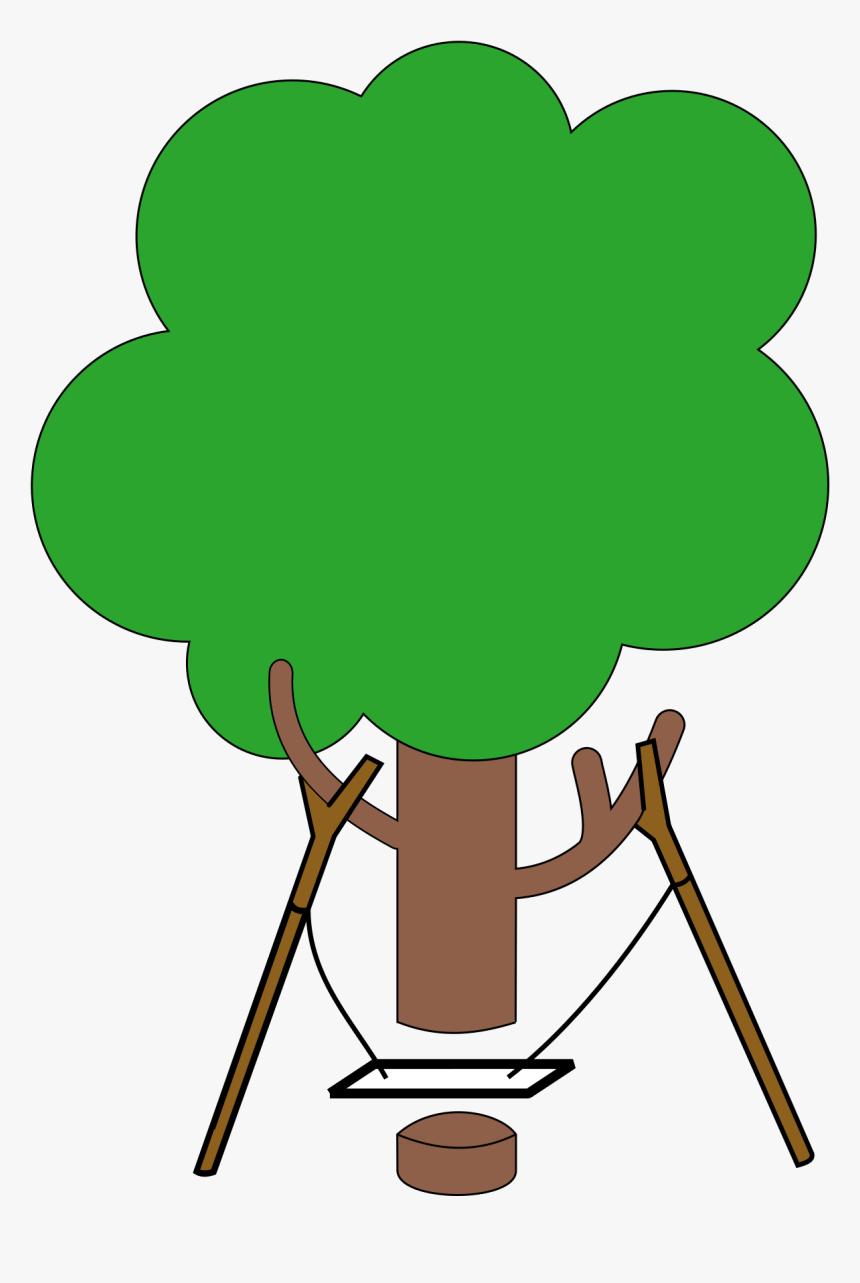 Tree Swing Cartoon - Swing In A Tree Cartoon, HD Png Download, Free Download