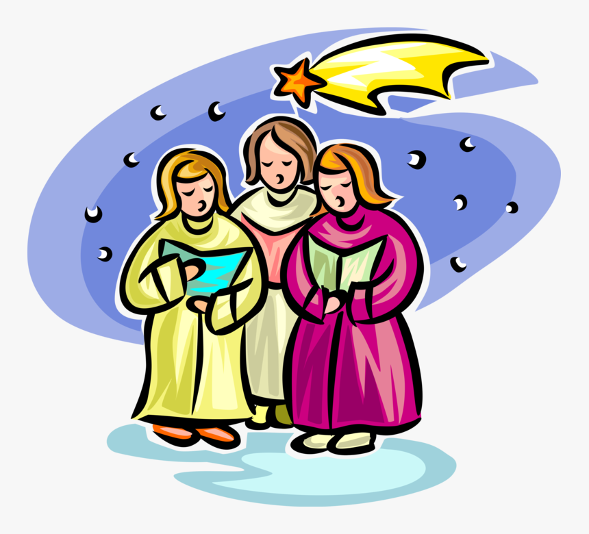 Vector Illustration Of Holiday Festive Season Christmas - Christmas Carolers Clip Art, HD Png Download, Free Download