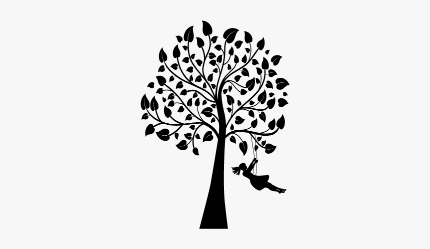 Tree Swing Pictures - Girl On Tree Swing Silhouette, HD Png Download, Free Download