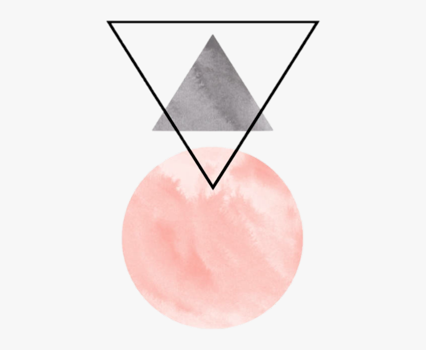 #blush #pink #grey #circle #round #triangle #geometricshapes - Triangle, HD Png Download, Free Download