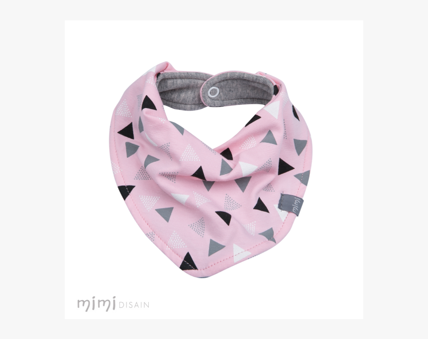 Mimi Baby Bib Pink Grey Triangle - Ring, HD Png Download, Free Download