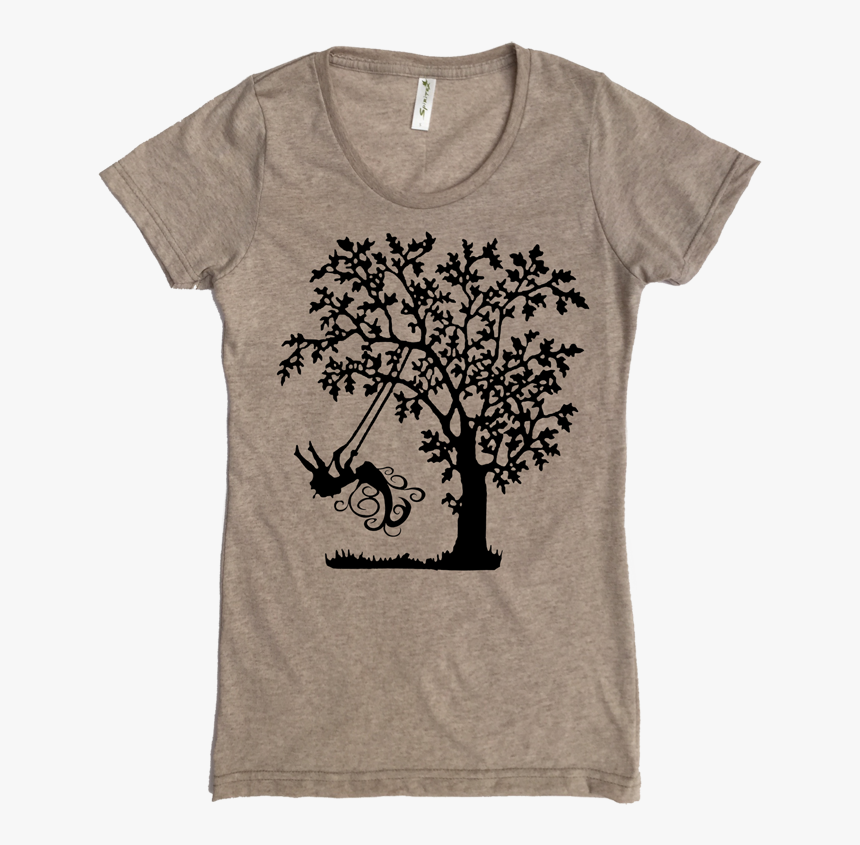 Tree Swing Printed On Women"s Favorite Crew , Png Download - Tree Black And White Png, Transparent Png, Free Download