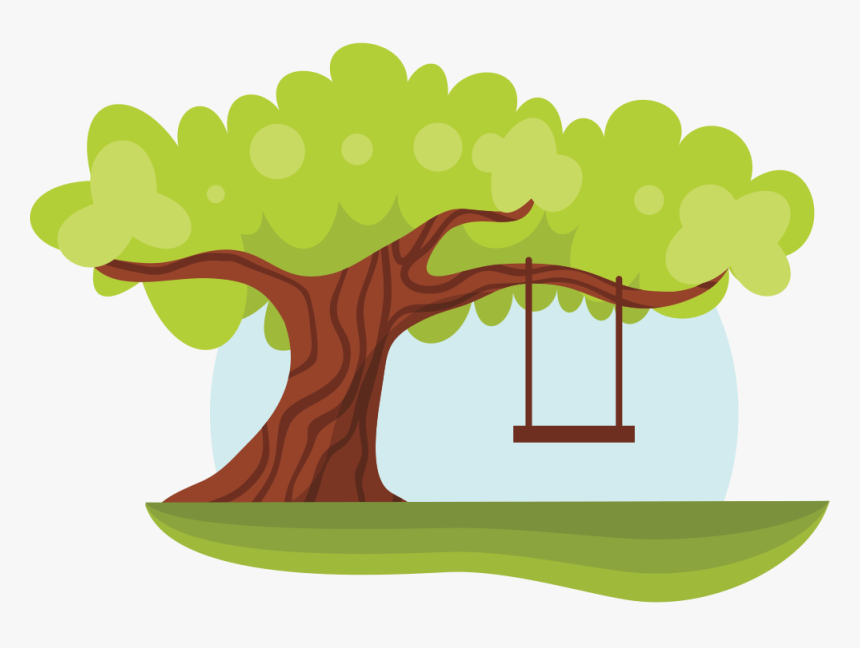 Tree With Swing - Swing Under The Tree Clipart, HD Png Download, Free Download