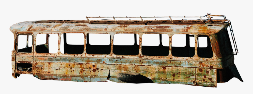 Bus, Old, Scrap, Rusted, Broken, Vehicle - Reaction Of Iron With Oxygen And Water, HD Png Download, Free Download