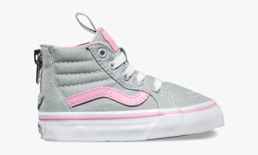 Vans Sk8-hi Zip Toddler Grey/prism Pink - Skate Shoe, HD Png Download, Free Download