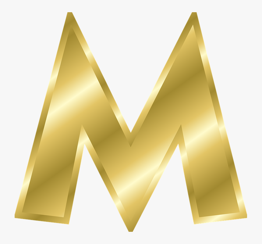 Letter, M, Capital Letter, Alphabet, Abc, Gold - Big Letter M Gold, HD Png Download, Free Download