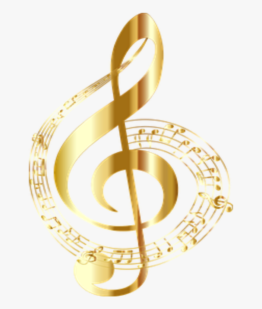 #music #notes #musicnotes #gold - Clave De Sol Png, Transparent Png, Free Download