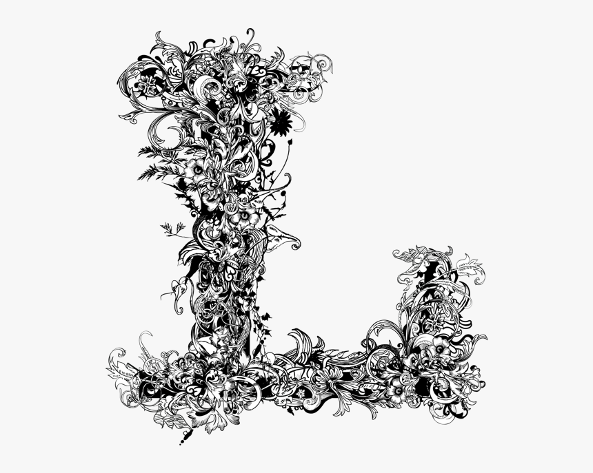 Letras Decoradas Blanco Y Negro, HD Png Download, Free Download