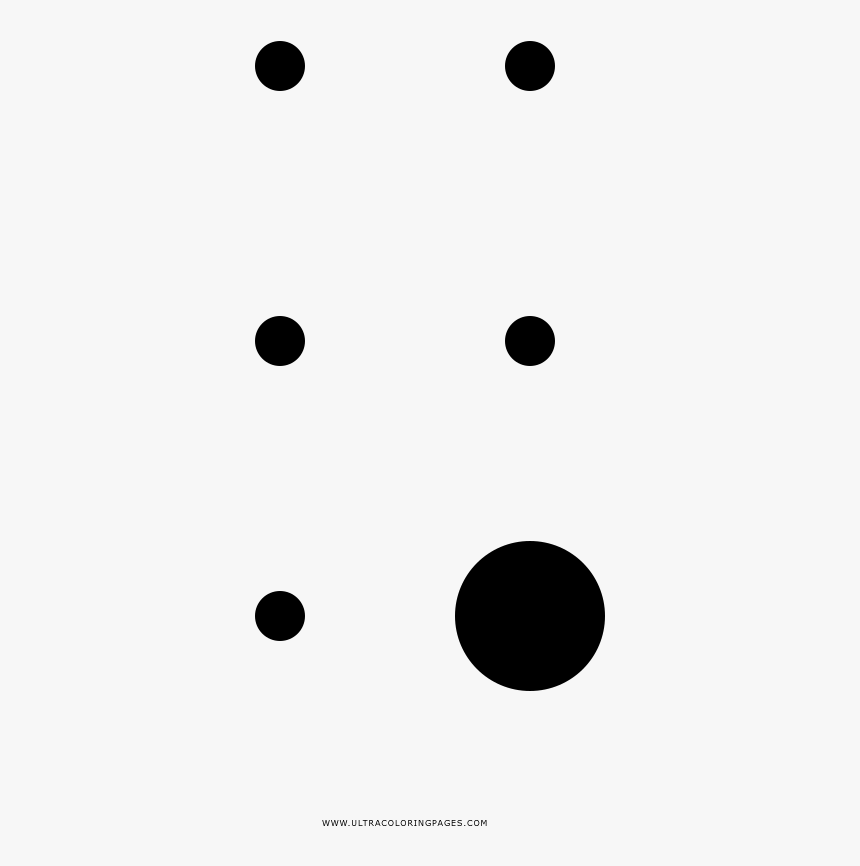 Braille Capital Letter Coloring Page - Circle, HD Png Download, Free Download