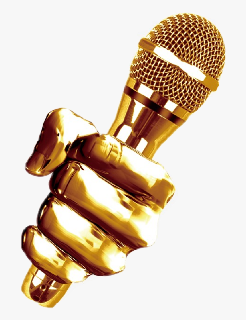 Gold Clipart Microphone - Golden Microphone Png, Transparent Png, Free Download