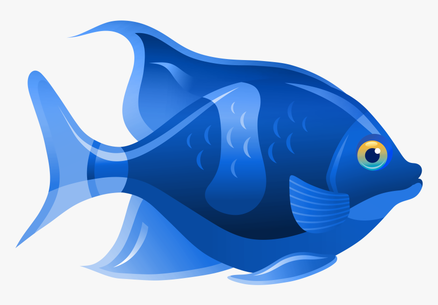 Blue Fish Png Clip Art - Clip Art Fish, Transparent Png, Free Download