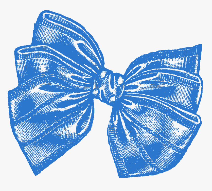 Vintage Blue Bow Illustration, HD Png Download, Free Download