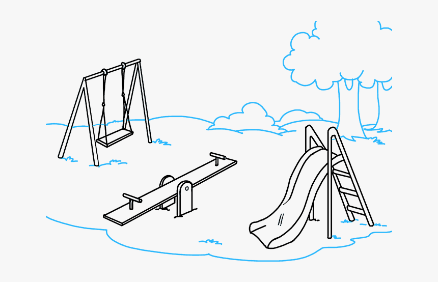 How To Draw Playground - Playground Drawing, HD Png Download, Free Download