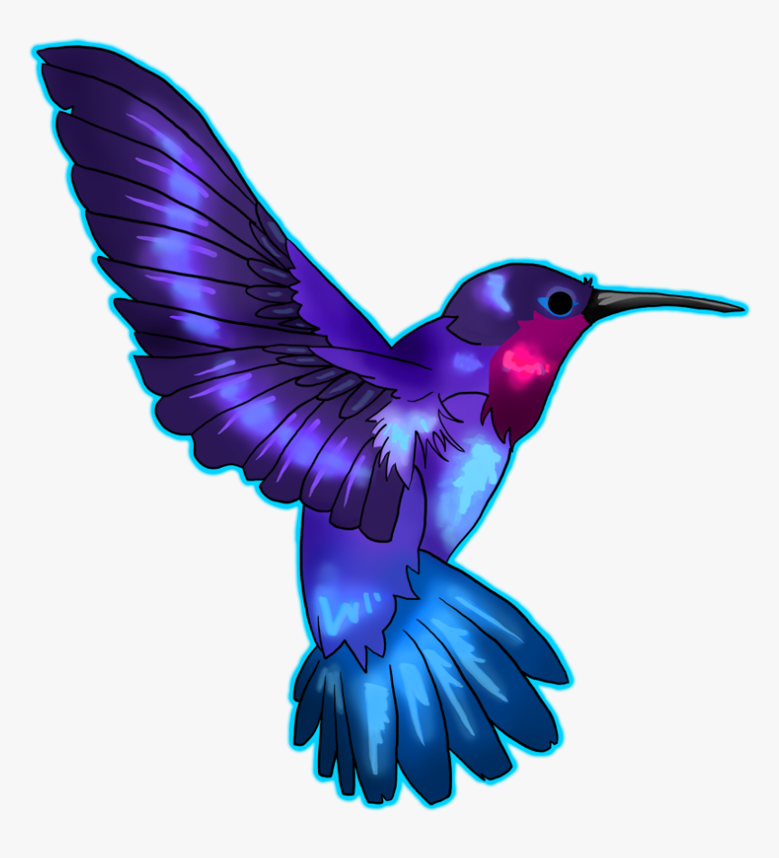 Hummingbird Tattoos Png Pic - Blue And Purple Hummingbird, Transparent Png, Free Download