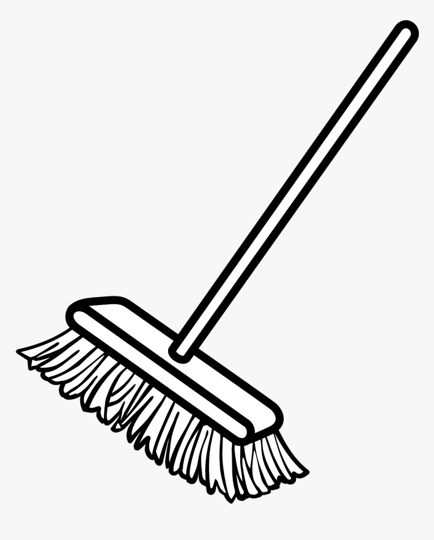 Brooms Cleaning Household Free Picture - Broom Black And White, HD Png Download, Free Download