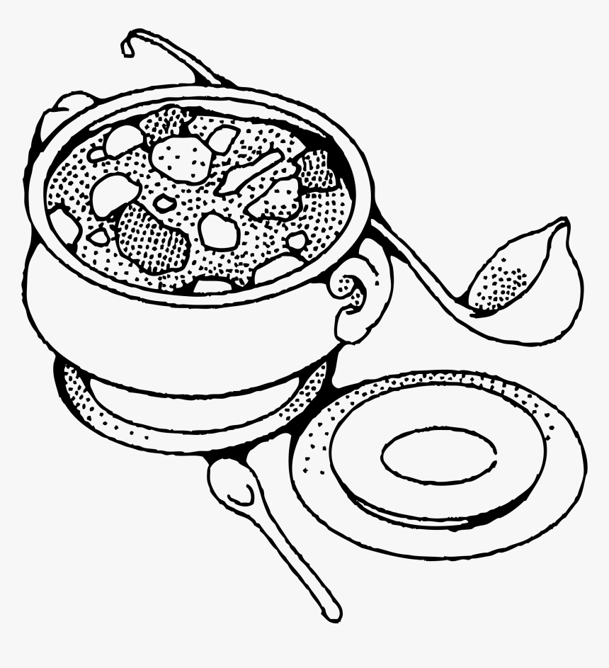 Soup Tureen Clip Arts - Pot Of Soup Black And White, HD Png Download, Free Download