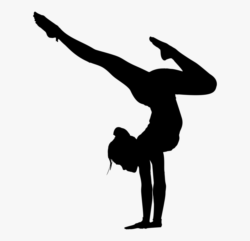 Silhouette Yoga Physical Fitness Exercise Female - Gymnastic Poses Black And White, HD Png Download, Free Download