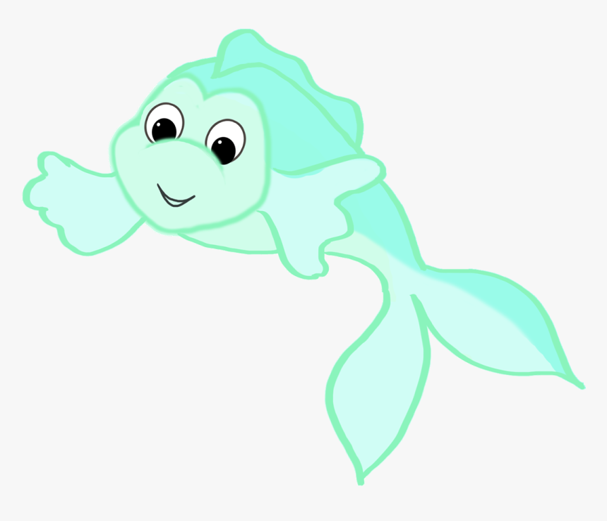 Cute Green Cartoon Fish - Cartoon, HD Png Download, Free Download