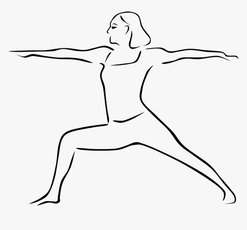 Yoga, Youg Pose, Virabhadrasana, Stretching, Stretch - Drawing Of Yoga Poses, HD Png Download, Free Download