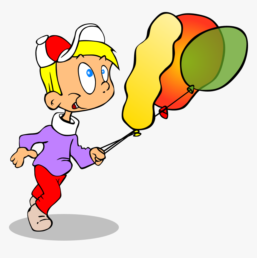 Balloons Png Panda - Boy Running Clipart Transparent, Png Download, Free Download