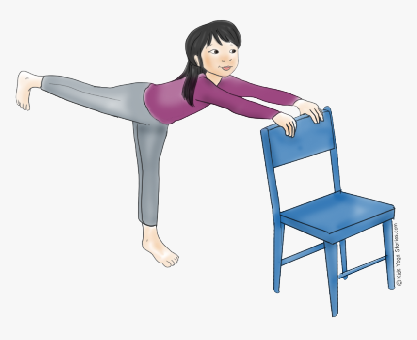 Warrior 3 Pose Using A Chair - Warrior 3 With Chair, HD Png Download, Free Download