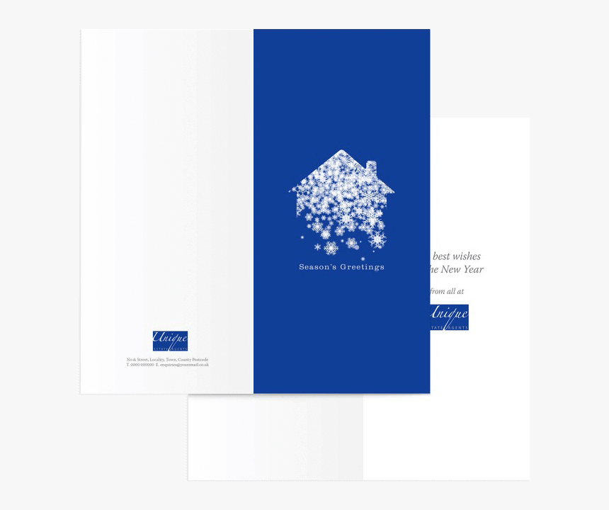 House And Snowflake Christmas Card - Christmas Card For Real Estate, HD Png Download, Free Download