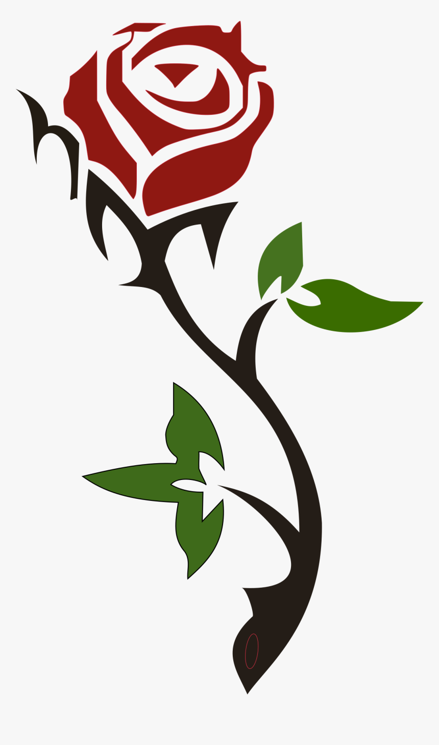 Rose Graphic , Png Download - Rose With Thorns Silhouette, Transparent Png, Free Download
