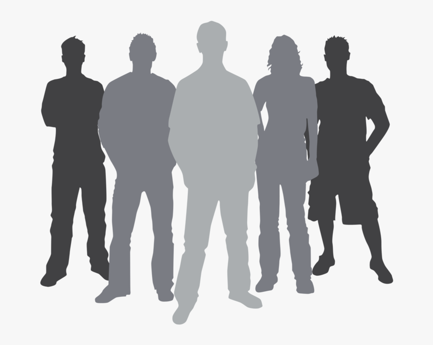 Silhouette Clipart Youth - Group Of People Silhouette, HD Png Download, Free Download