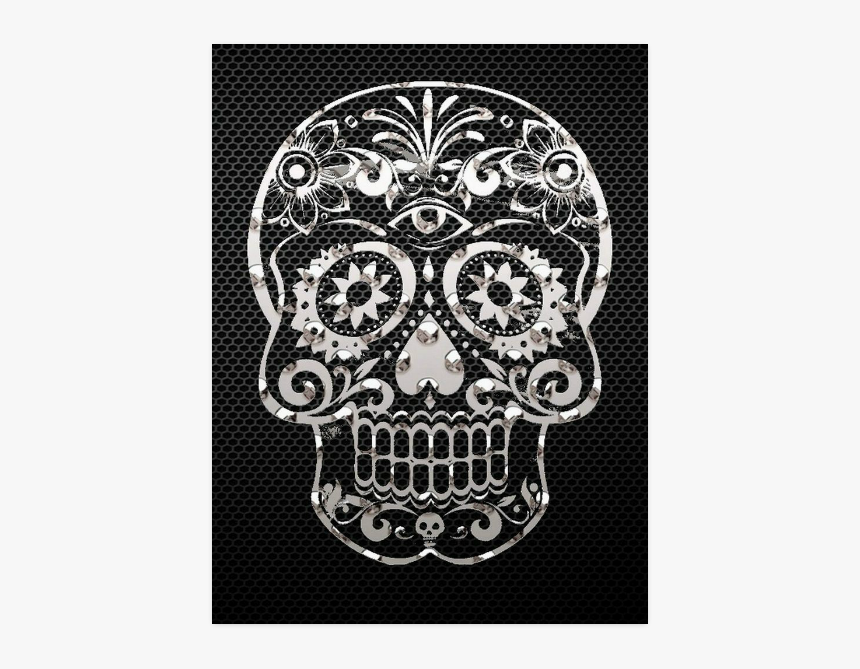 Skull, Black Silver Metal Poster 18"x24" - Skull, HD Png Download, Free Download