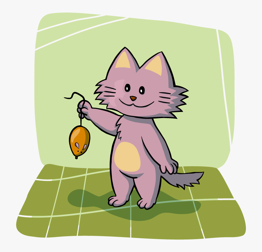 Cute Cat And Mouse Clipart - Clipart Cat Getting A Mouse, HD Png Download, Free Download