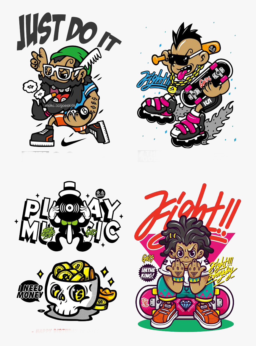 Drawn Graffiti Swag - Cartoon Characters Graffiti, HD Png Download, Free Download