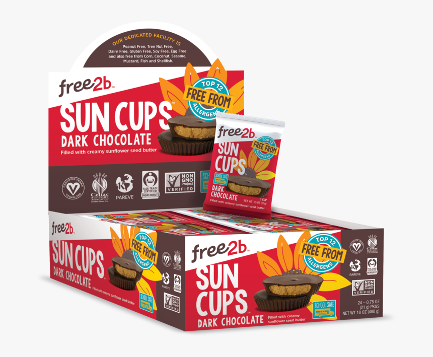 Dark Chocolate Sun Cups - Free2b Sun Cups Rice Chocolate, HD Png Download, Free Download