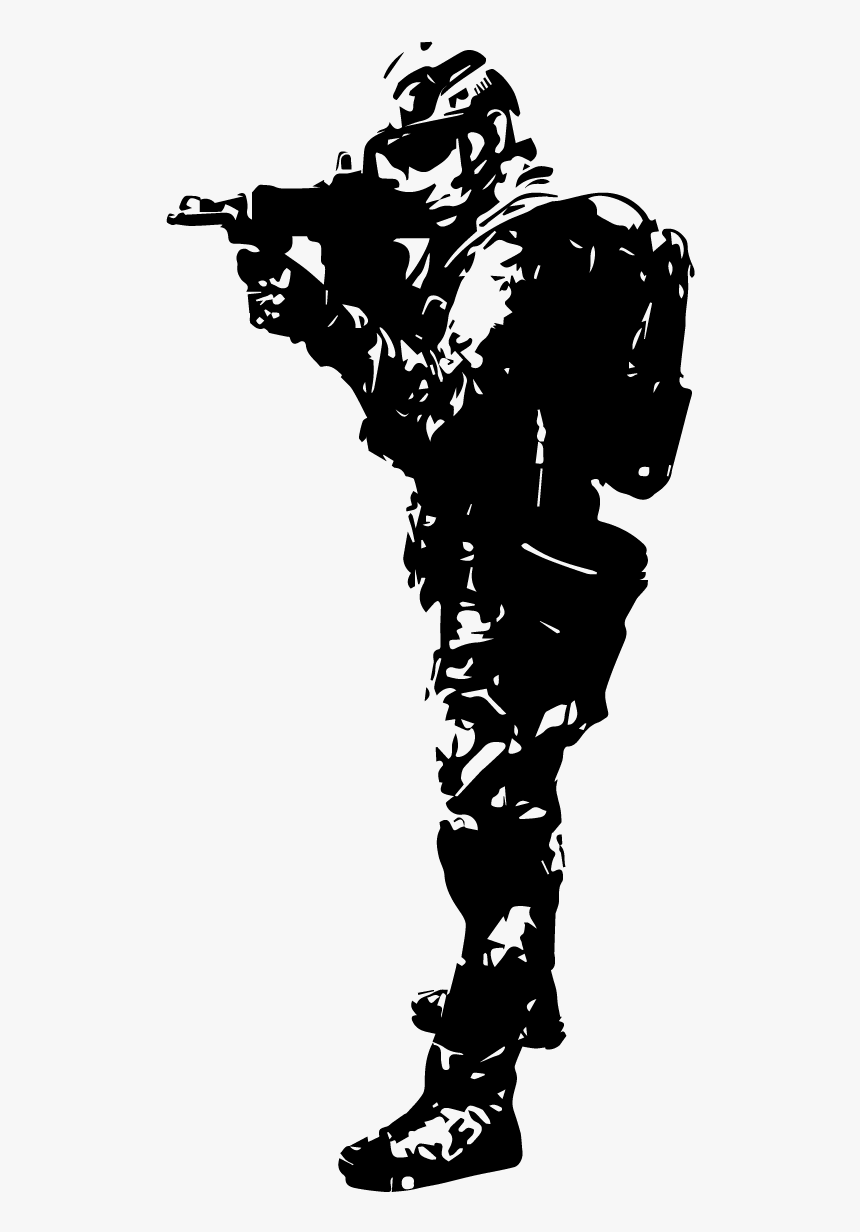 Soldier Aimed Rifle Silhouette Vector Graphic Clip - Stock Photography, HD Png Download, Free Download