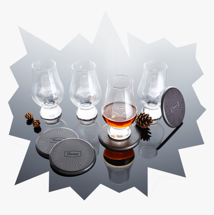 4 Flaviar Whisky Glasses & Coasters - Trophy, HD Png Download, Free Download