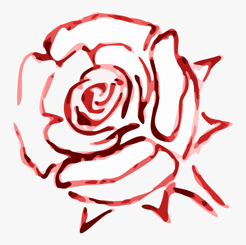 Related Pictures Two Roses Clipart Rose Wedding Program - Red Rose Outline Clipart, HD Png Download, Free Download