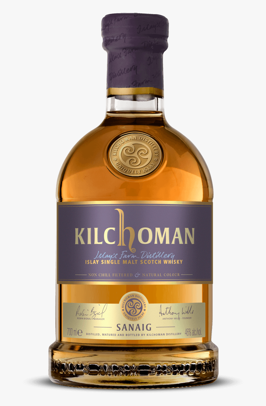 Distilled Whisky,single Malt Scotch Whisky,glass Bottle,alcohol,blended - Kilchoman Red Wine Cask Matured, HD Png Download, Free Download