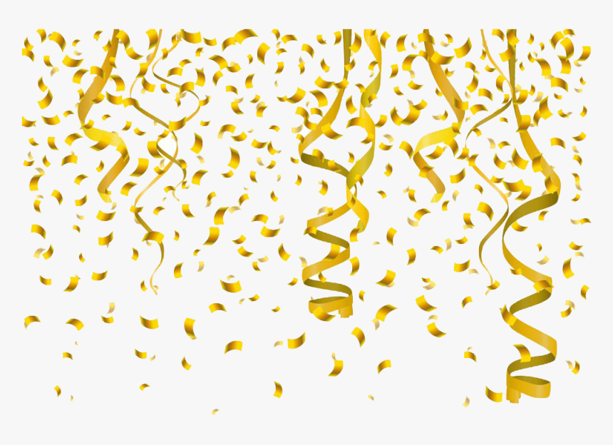 Confetti Clipart Ribbon Gold Min - Gold Transparent Background Confetti Png, Png Download, Free Download