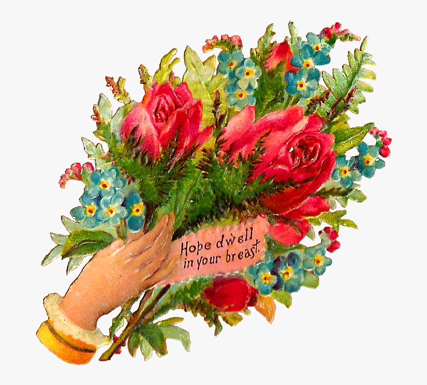 Free Flower Bouquet Graphic - Flowers In Hand Png, Transparent Png, Free Download
