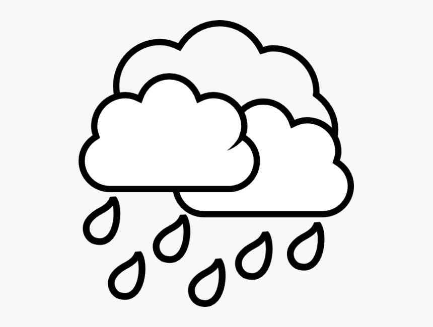 Clip Art Rain Drops Clip Art - Rain Cloud Black And White Clipart, HD Png Download, Free Download