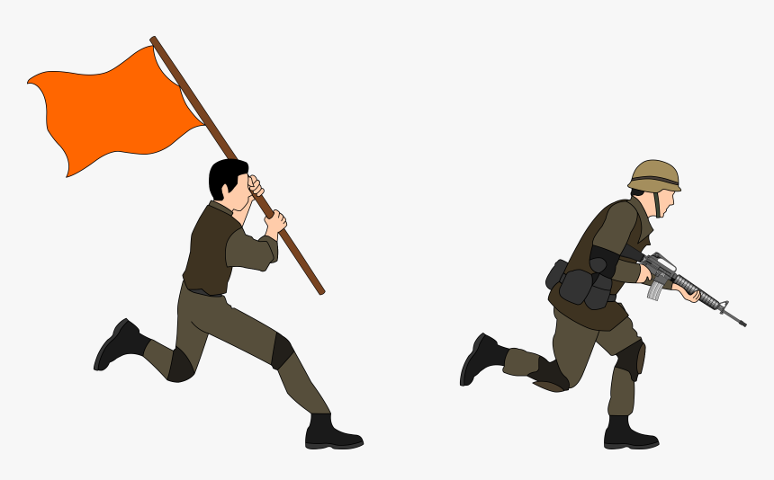 Clipart - Soldier Charging Png, Transparent Png, Free Download