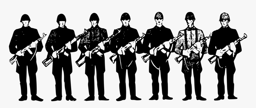 Standing,human Behavior,silhouette - Soldiers Clipart Black And White, HD Png Download, Free Download
