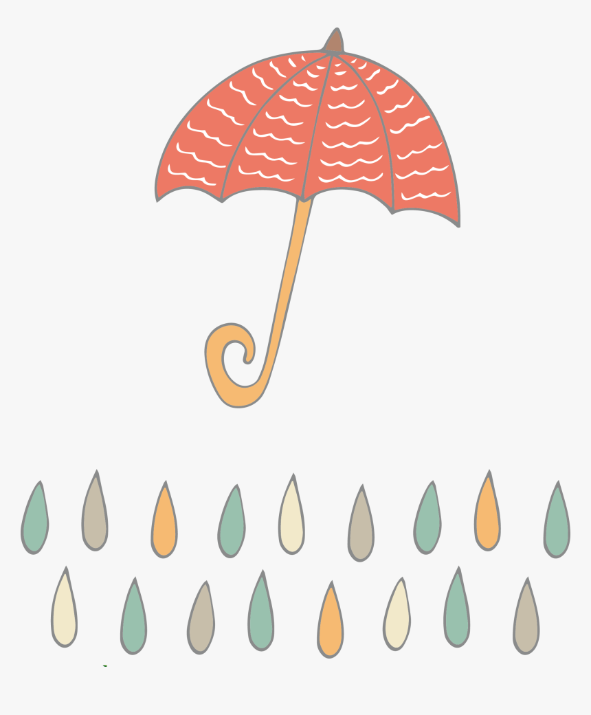 Drawing Raindrops Cartoon - Drawing Umbrella Painting Cartoon, HD Png Download, Free Download